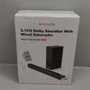 Nylavee Sound Bar - 2.1ch Dolby Audio Soundbar with Subwoofer, 240W High Volume, Wall Mountable 30-inch Bluetooth Sound Bar with HDMI ARC, Optical, and AUX Connection for TV, Projector, Computer