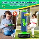 QPAU Inflatable Punching Bag, 48 Inch Stable Inflatable Boxing Bag for 3-6 Kids,Dinosaur Toy & Gifts for Boys and Girls, Kids Boxing Set for Practicing Karate, Taekwondo