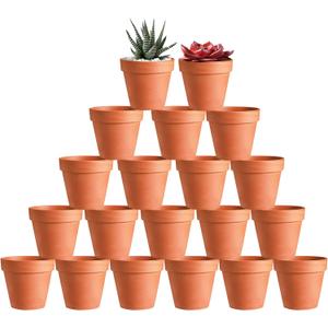 KOAMLY 3 inch Plant Nursery pots Number of Items in a 20 Pack, with Drain, Succulent Seedling Planter, use with Indoor, windowsill, Terra Cotta red Flower pots Wedding Decoration Best Gift for Aunts