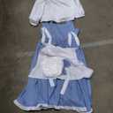 Aiugko Women Blue Dress Beauty Belle Costume Girls Princess Halloween Christmas Fancy Dressing up suit, Blue,   2 XL