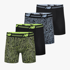 New Balance Men's Performance 6" No Fly Boxer Brief (4 Pack), SIZE L