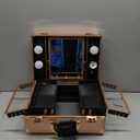 Kemier Makeup Train Case - Cosmetic Organizer Box Makeup Case with Lights and Mirror/Makeup Case with Customized Dividers/Large Makeup Artist Organizer Kit (Rose Gold)