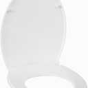 Garvee Toilet Seat Cover Round  PP Material, Secure Locking Design, Full Flat Lid for Standard Round Toilets, Sturdy & Comfortable Fit, White