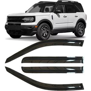 Original 4pcs Rain Guards Set, Outside Mount Window Deflectors, Tape on Side Window Visors Compatible with 2021-2025 Ford Bronco Sport |94713|