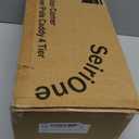 SEIRIONE Corner Shower Caddy Tension Pole, Quick Setup, Rust-Free Bathroom Shower Organizer Corner for Bathtub Shampoo Storage, 4-Tier Adjustable Shelf, Drill Free, Fits 34 to 116 Inch Height, Silver