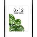 8x12 Picture Frame, Black Metal Photo Frames with HD Glass, Fits 6x8 with Mat or 8 x 12 without Mat, Display for Wall and Table, 1 Pack