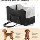 BONTHEE Center Console Dog Car Seat for Small Dogs- Anti-Collapse Design with Soft Plush & Sturdy Support Board, Adjustable Safety Leash for Small Dogs & Cats up to 15 lbs