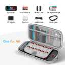 NEWDERY Carrying Case for Nintendo Switch 2, Portable Large Capacity Hard Shell with Adjustable Shoulder Strap for Switch 2 Travel Case with 12 Game Card Slots 6 Thumb Grip Caps - Grey