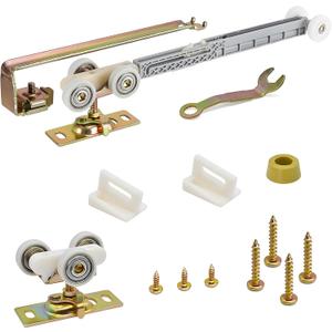 Sliding Pocket Door Single Direction Soft Close Rollers Kit with 1" O.D. Ball Bearing Wheels, Compatible with 100, 134F, 138F, 2610F Series Track, Fit Johnson P/N#1060 Hardware Kit