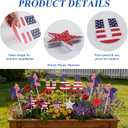 13Pcs 4th of July Outdoor Decoration Garden Stakes, 250th Patriotic Plastic USA Shape Yard Signs, Red White Blue Star Planter Stakes Pinwheels for Independence Day Memorial Day Anniversary, 5.2 W x 17.7 H