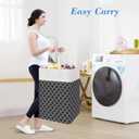 BlissTotes 3-Pack Laundry Basket, FreestandingWaterproof Laundry Hamper, Collapsible Tall Clothes Hamper with Easy Carry Handles for Clothes, Towels in the Family and Dorm,Clover Black,88L