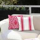 DFXSZ Outdoor Pillow Covers 18x18 Inch Set of 4 Hot Pink Waterproof Modern Geometry Throw Pillows Outdoor Summer Waterproof Decor for Patio Funiture Garden Polyester Cushion Covers 013L18