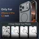 2 x Magnetic for iPhone 17 Pro Case, [Matte Solid Color] [Full Camera Protection] Protective Case for iPhone 17 Pro - Deep Gray