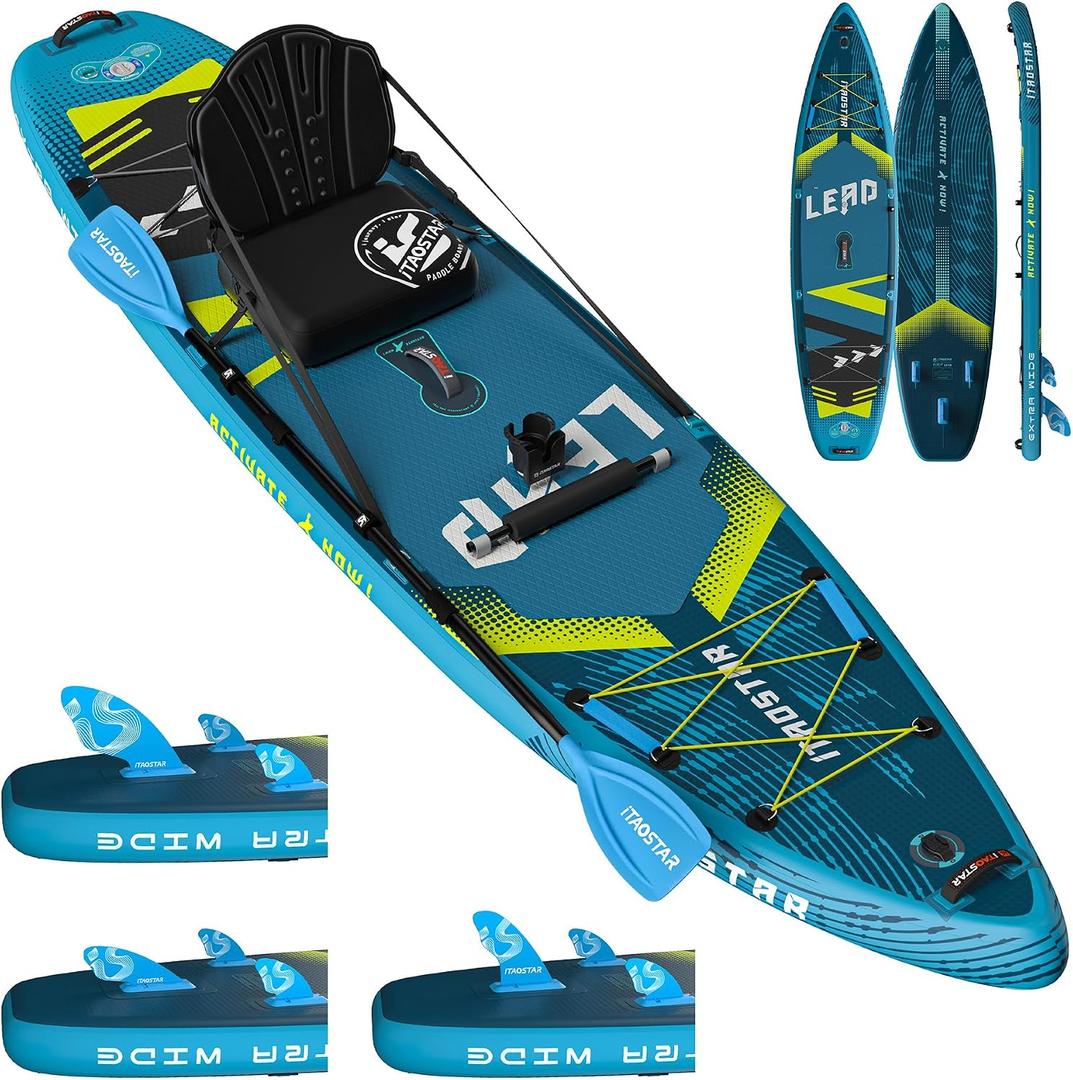 iTAOSTAR Lead Stand Up Paddle Board Inflatable, Extar Wide SUP Board with 5 Fins Stable Design for Adults, Youth, All Skill Levels, Lakes, Oceans
