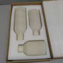 Modern Ceramic Vases Set of 3, Beige Ribbed Decorative Vases, Table Centerpiece for Home Decor (Beige)