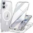 Miracase for iPhone 17 Case 6.3'', Full-Body Military Grade Drop Protection Outdoor Phone case with Built-in Glass Screen &Camera Control,Easy Installation, Compatible with MagSafe, Clear