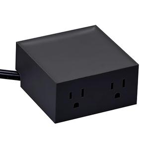 Bostitch Office Konnect Power Hub, Two Outlets Charging Station for Desktop, Shallow Tray Top, Black