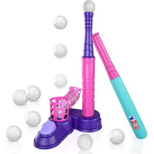 Bennol T Ball Set Toys for Kids 3-5 5-8, Kids Baseball Tee for Boys Toddlers, Auto Ball Launcher, Indoor Outdoor Outside Sports Tee Ball Set Toys Gifts for 3 4 5 6 Year Old Boys Toddler Kids