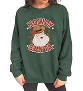 Women's Retro Santa Claus Graphic Pullover Vintage Crewneck, S