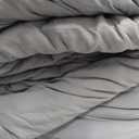 Oversized Queen Comforter Set-7 Pieces Soft Bed in a Bag Queen Bedding Sets | All Season Dusty Blue Prewashed Comforter Bed Sets with Striped Sheets, Pillowcases & Shams