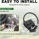 2-Pack Ignition Coil 24-584-01S Compatible with Kohler CH CV SV Series & John Deere - Replaces 24-584-45-S 24-584-04-S MIU11542