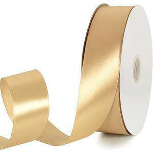 TONIFUL Gold Satin Ribbons - 1-1/2 Inch 100 Yards Satin Ribbons for Gift Wrapping Flowers Bouquets Wrapping for Chair Sash Birthday Valentine's Day Wedding Christmas Party Decorations