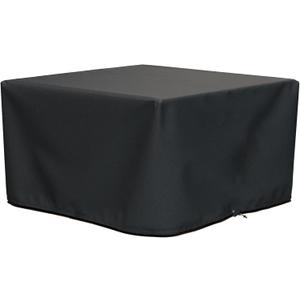 Square Fire Pit Cover 36 x 36 x 20 Inch, 600D Heavy Duty Taped Seam Waterproof Patio Friepit Cover, Windproof Drawstring & Buckle Strap, Fade & Weather Resistant Cover