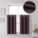 OVZME Full Blackout Curtains 36 Inch Length 2 Packs, Faux Linen Solid Purple Short Curtains Tiers, Privacy Protection & Energy Saving Room Darkening Curtains for Bedroom Living Room, 30Wx36L