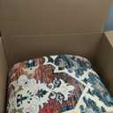 Yamaziot Area Rug 5x7, Non-Slip Washable Boho Vintage Living Room Bedroom Rug with Rubber Backing, Low Pile Faux Wool Soft Distressed Rug Floor Carpet for Living Room, Bedroom, Brick Red