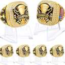Misdary Soccer Baseball Basketball Championship Rings with Holder Most Valuable Player Trophy Gold Ring Award Gift Team Prize for Football Tournament Winner