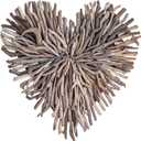 Creative Co-Op Driftwood Heart Shaped Wall Décor, 15.5"L x 20"W