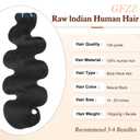 18A Raw Human Hair Bundles Body Wave 24 26 28 Inch, 100% Real Bundle Human Hair 3 Bundles, Triple Lifespan Virgin Remy hair Natural Color (24 26 28 Inch)