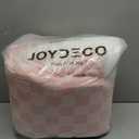 Joydeco Cloud Dog Bed for Small Dogs & Cats, Washable Pet Bed with Orthopedic Foam and Removable Checkered Plush Pad, Non-Slip Bottom for Indoor Puppies and Kittens, 22x20 Inch, Pink