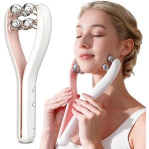 HAMINOS Microcurrent Facial Massager with 3D Roller, 3 Intensity Levels, Lifting & Toning Tool for Face, Leg, Arms & Neck, Gentle Contouring & Skincare Absorption