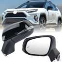 Left Driver Side Mirror Compatible with Toyota RAV4 2019 2020 2021 2022 2023 2024 Power Heated Turn Signal Blind Spot Door Rear View Mirrors 8 Pins Black