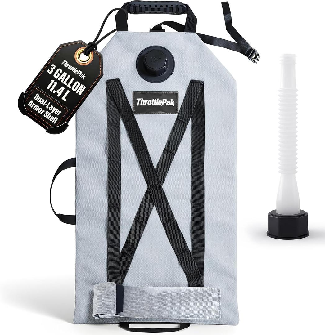 3 Gallon Collapsible Liquid Bladder for Motorcycles - Armadillo Bag with Reinforced Stitching X Straps - Emergency Fluid Pouch for Adventure - Motorcycle Spare Automotive Fluids Can