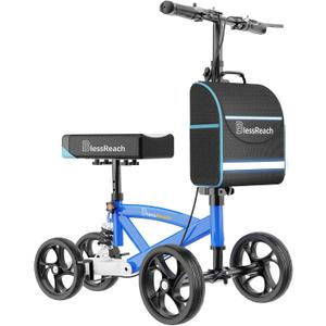 BlessReach Knee Scooter for Adults for Foot Injuries, Dual Braking System