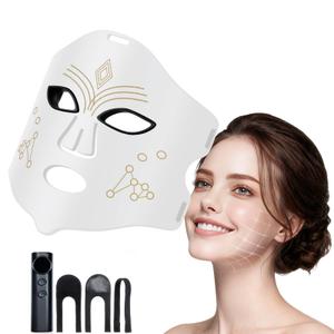 Red Light Therapy for Face, 4 Modes LED Light Therapy Mask with 850nm NIR Infrared Red & Blue Light, Rechargeable Portable Facial Skincare Device with Timer for Home Use, Lightweight for Women & Men