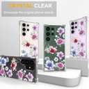 Compatible with Samsung Galaxy S23 Ultra Cases with Design, Cute Transparent Designer Phone Case for Women Girls Girly with Heavy Duty Protective Bumper (Clear Wonderful Large Flowers)
