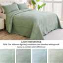 100% Cotton Quilt California King Size-Sage Green Bedspread 114"x102"-Coin Pattern Bedding Set 3 Pieces-Pre-Washed Lightweight Microfiber Coverlet-Suitable for Bed,Couch,Quilt Blanket All Seasons