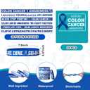 30 Sets/ 60 Pcs Colon Cancer Awareness Silicone Wristbands with Blue Ribbon Cards Bulk, Blue Ribbon Awareness Supplies for Charity Support Events Cancer Prevention Event Supplies