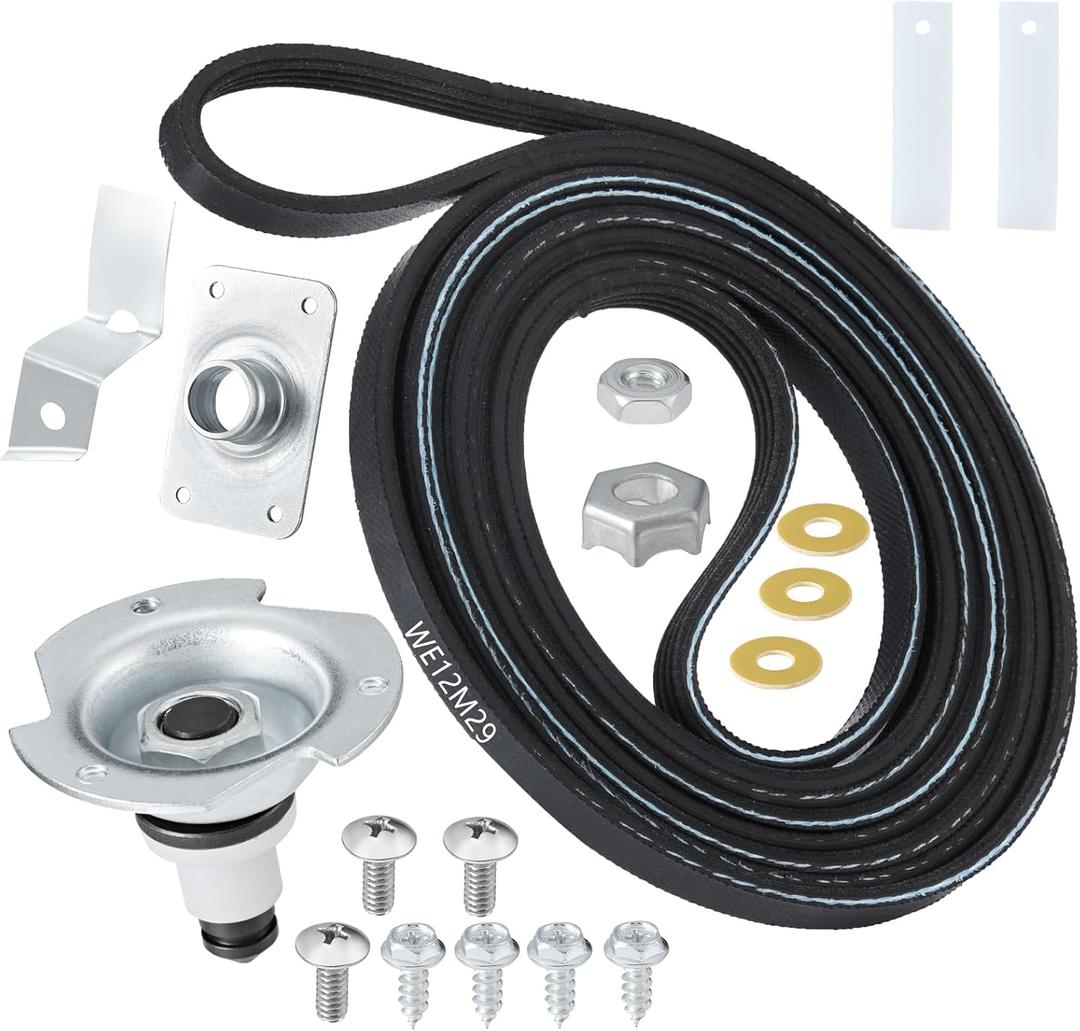 WE25X205 WE25M40 Dryer Drum Bearing Replacemnt Kit Contains WE12M29 Drum Drive Belt WE1M333 Drum Bearing Slide - Compatible With GE Hotpoint Replaces AP2619300,784658,PS267529