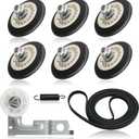 Upgrade Dryer Roller Kit for Lg Dryer Drum Roller Kit for Kenmore Dryer DLEX8000V DLEX8100V DLGX9001V 79681072310, One-Piece Injection Molding Technology High-Quality Galvanized Steel