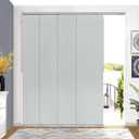 Lazblinds Adjustable Blackout Vertical Blinds for Sliding Doors, Extendable Track (45 3/4'' - 82 5/8'' W), Trimmable Panels Up to 96" H for Room Divider & Patio Door, Grey Blackout