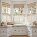 jinchan Linen Pinch Pleated Kitchen Curtains 20 Inch Natural Linen Tier Curtains Back Tab Farmhouse Cafe Style Light Filtering for Bathroom Laundry Room Small Window 2 Panels Beige