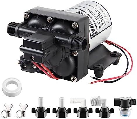 WASSERMANN RV Water Pump 12 Volt DC 3.0GPM 55PSI,Replacement For 4008-101-A65,Water Pump Self Priming Diaphragm Pump with Pressure Switch for RV Kitchen Bathroom Marine Yacht Garden