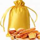 Reusable Bread Bag-2Pack Satin-Silk Touch Storage with Ribbon Closure, Multi-Color, Washable & Freezer Friendly, Keeps Bread Fresh Longer Eco-Friendly Alternative to Plastic-Gold