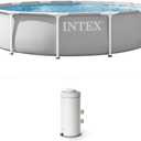 INTEX 26711EP 12Ft X 30In Prism Frame Premium Above Ground Swimming Pool Set with Filter Pump