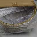 12 Pcs Clear Charger Plates with Beaded Rim 13 Inch Acrylic Gold Beaded Charger Plates Bulk for Wedding Party Dinner Birthday Table Events Decoration