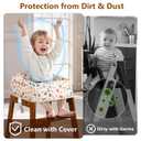 High Chair Cover for Baby Restaurant with Safety Harness Stain and Slip Resistant Waterproof Portable for Outdoor Indoor Eating White